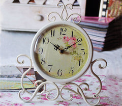 Fashion Vintage Iron Desktop Clock With Silent Clock