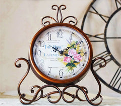 Fashion Vintage Iron Desktop Clock With Silent Clock