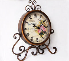 Fashion Vintage Iron Desktop Clock With Silent Clock